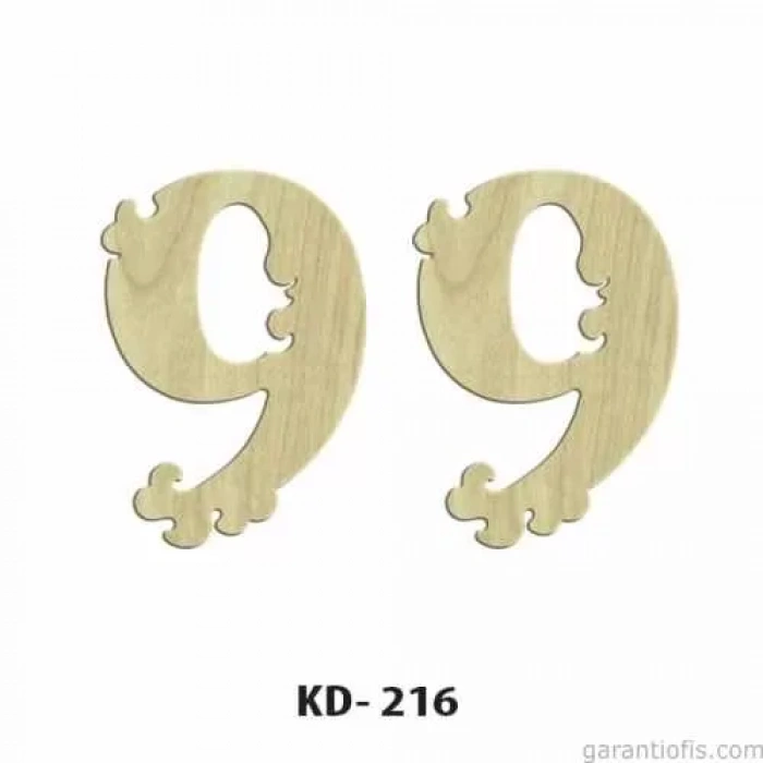 Hobi-art Kd 216 Dekoratif Mini Ahşap Rakamlar (9 Rakamı)