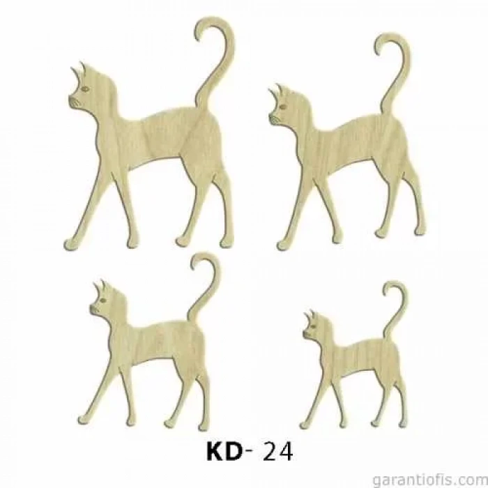 Hobi-Art KD 24 - Kediler Dekoratif Mini Ahşap Obje