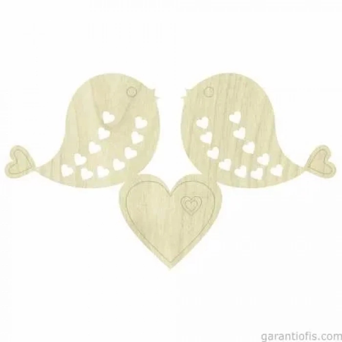 Hobi-art Kd 259 Kuş Ve Kalp Figürlü Mini Ahşap Obje