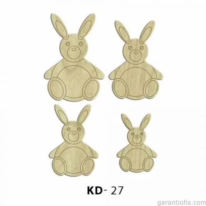 Hobi-Art KD 27 - Tavşan Dekoratif Mini Ahşap Obje