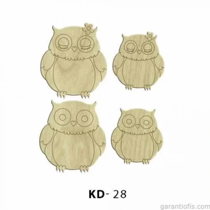 Hobi-Art KD 28 - Baykuş Dekoratif Mini Ahşap Obje
