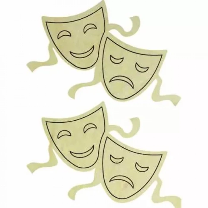 Hobi-art Kd 298 Tiyatro Maskesi Figürlü Mini Ahşap Obje