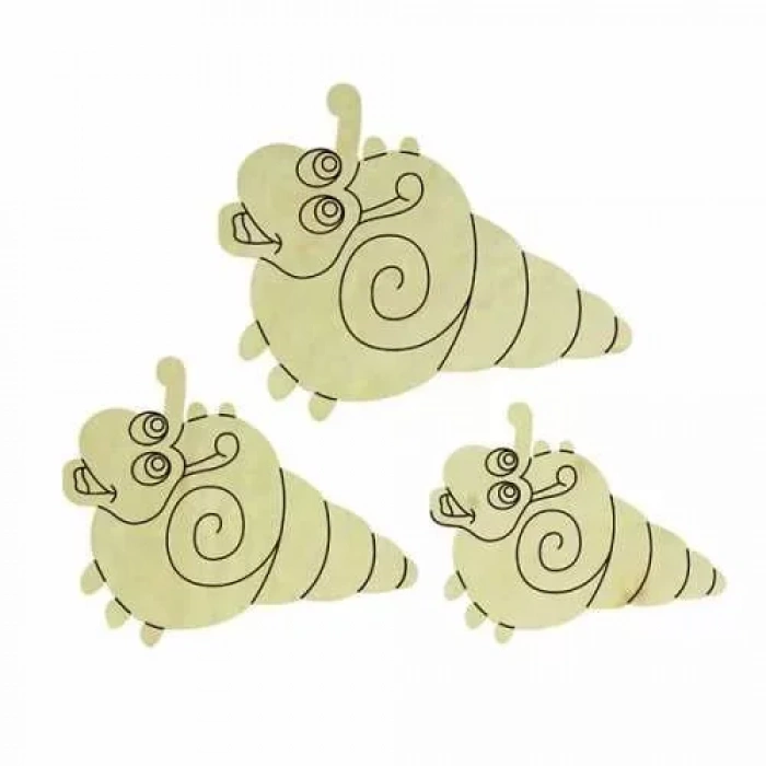 Hobi-Art KD 303 Salyangoz Figürlü Mini Ahşap Obje