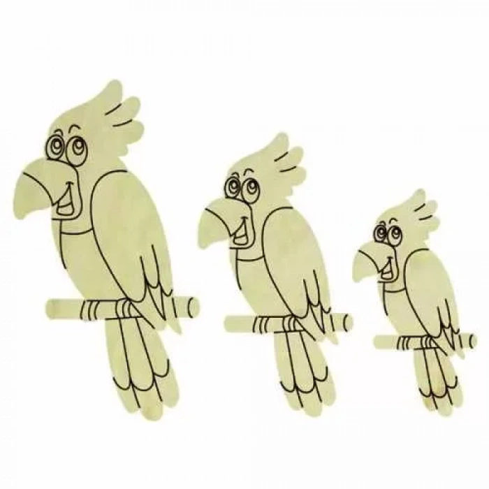 Hobi-art Kd 305 Papağan Figürlü Mini Ahşap Obje