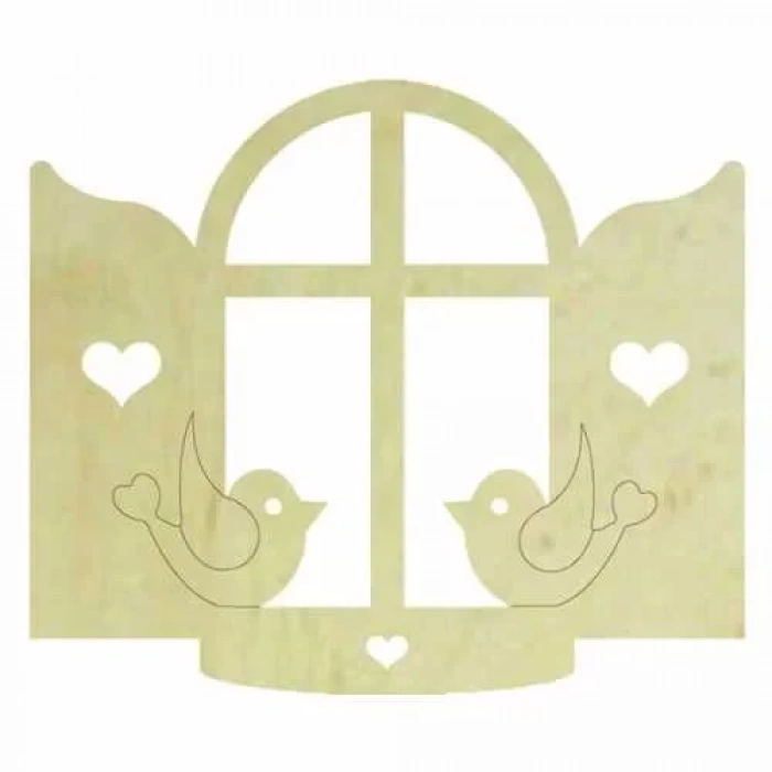 Hobi-Art KD 320 Pencere Figürlü Mini Ahşap Obje