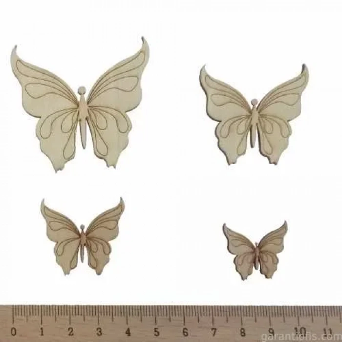 Hobi-Art KD 35 - Kelebekler Dekoratif Mini Ahşap Obje