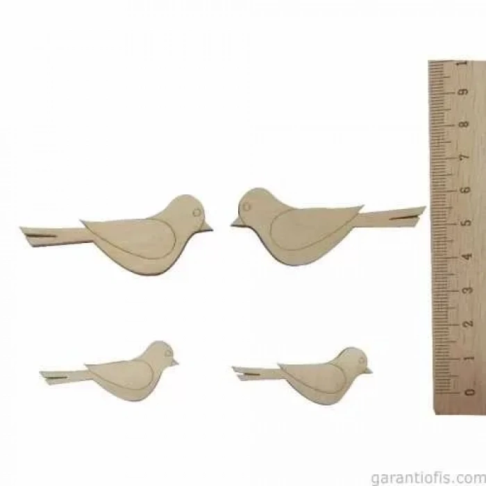 Hobi-art Kd 36 - Kuşlar Dekoratif Mini Ahşap Obje