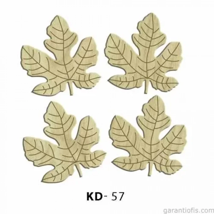 Hobi-Art KD 57 - Yapraklar Dekoratif Mini Ahşap Obje