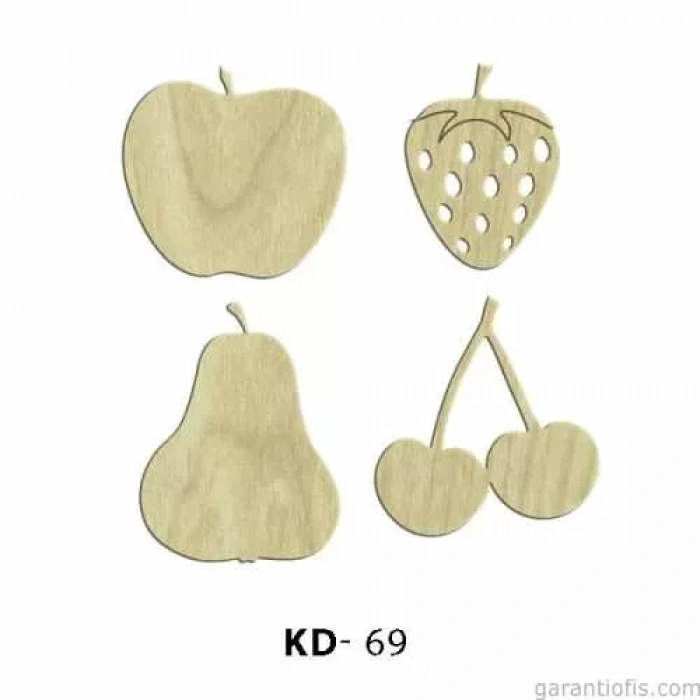 Hobi-Art KD 69 - Meyve Seti Dekoratif Mini Ahşap Obje