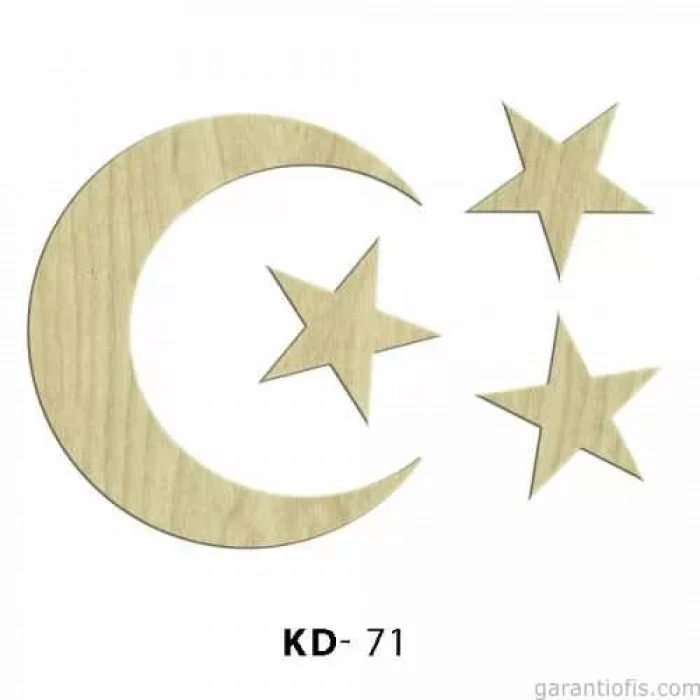Hobi-Art KD 71 - Ayyıldız Tasarımlı Dekoratif Mini Ahşap Obje