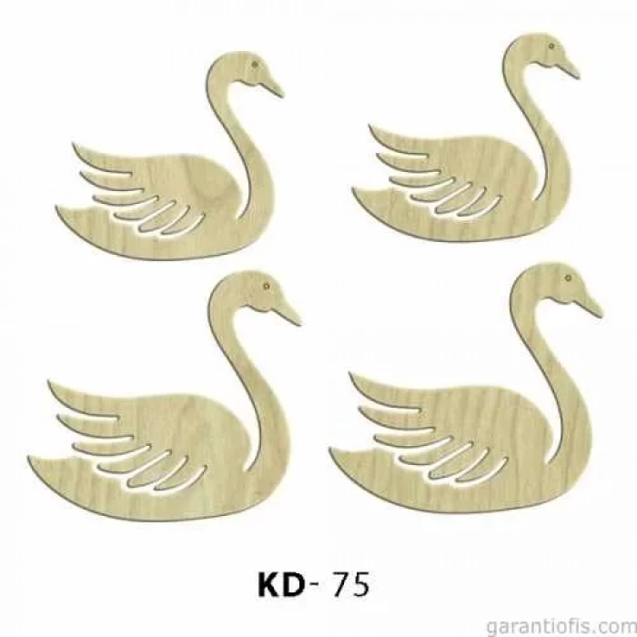Hobi-Art KD 75 - Kuğu Tasarımlı Dekoratif Mini Ahşap Obje