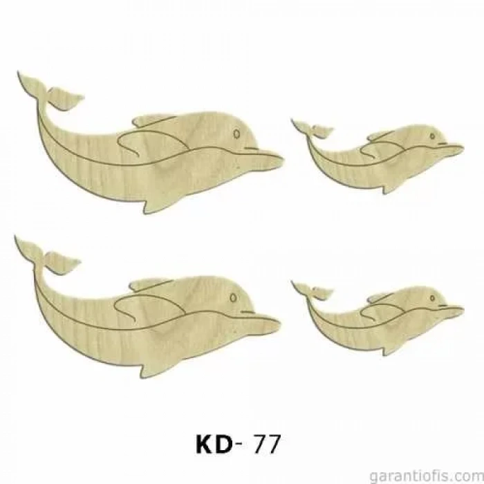 Hobi-art Kd 77 - Yunus Şekilli Dekoratif Mini Ahşap Obje