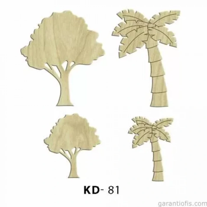Hobi-Art KD 81 - Ağaçlar Dekoratif Mini Ahşap Süs Obje