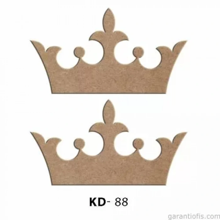 Hobi-Art KD 88 - Taç Şeklinde Dekoratif Mini Ahşap Süs Obje