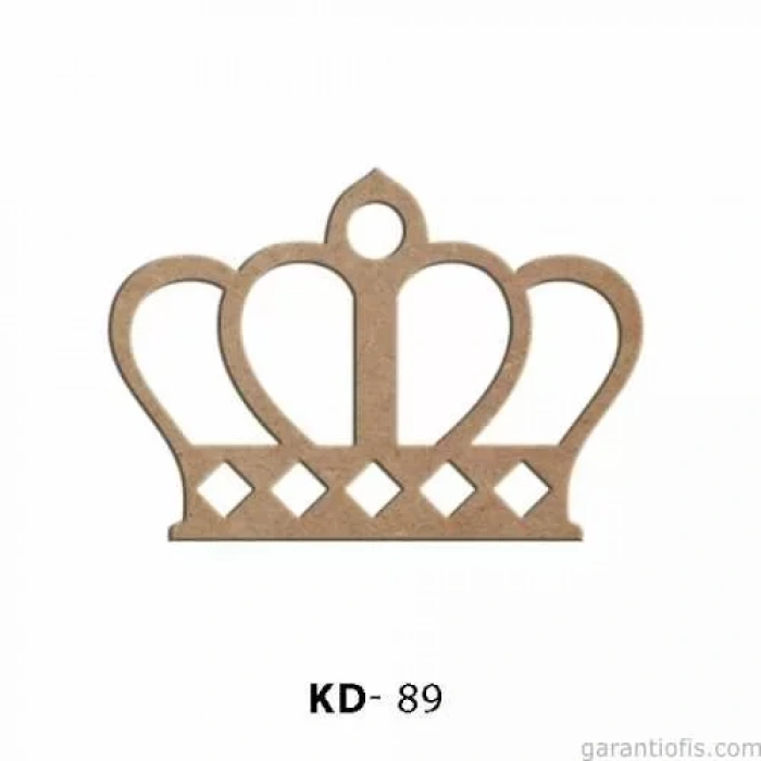 Hobi-Art KD 89 - Taç Şeklinde Dekoratif Mini Ahşap Süs Obje