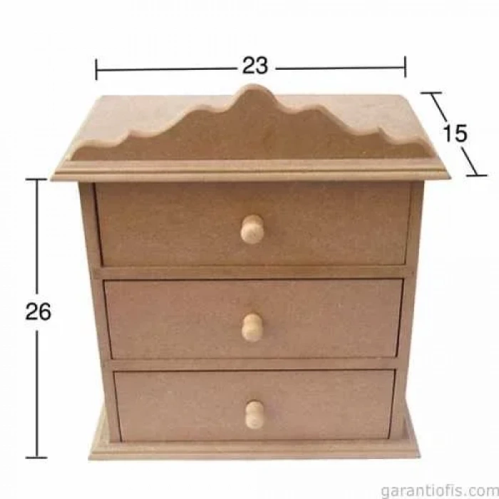 Hobi-Art KU 274 Boyanabilir Ahşap Mini Çekmeceli Sandık