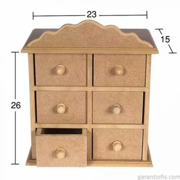 Hobi-art Ku 275 Boyanabilir Ahşap Mini Çekmeceli Sandık