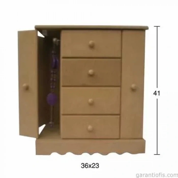 Hobi-art Ku 316 Boyanabilir Ahşap Çekmeceli Dekoratif Obje