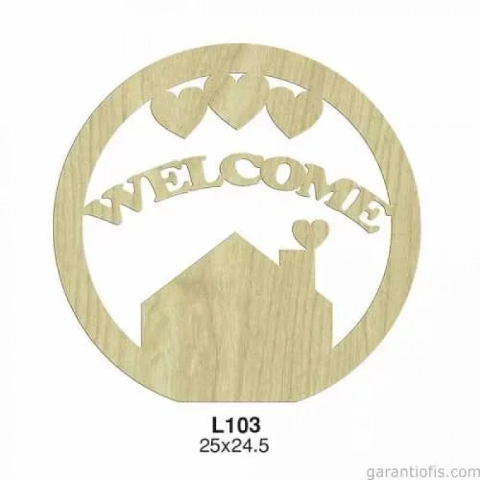 Hobi-art L 103 Lazer Kesim Welcome Yazılı Kapı Süsü