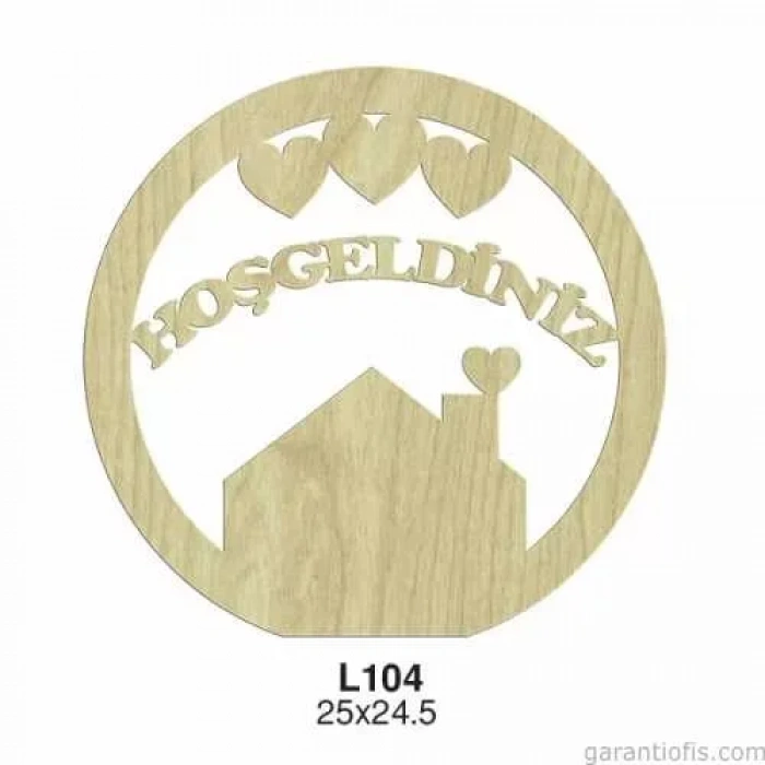 Hobi-art L 104 Lazer Kesim Hoşgeldiniz Yazılı Kapı Süsü