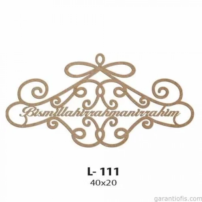 Hobi-art L 111 Lazer Kesim Özel Tasarımlı Besmele Yazılı Süs