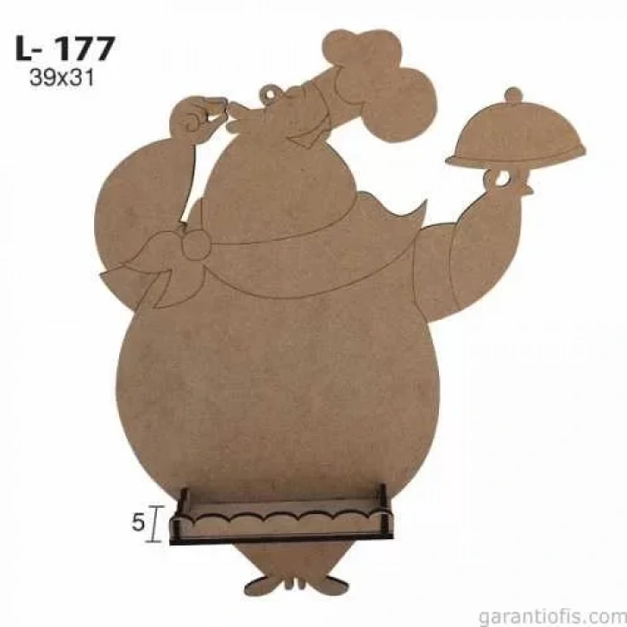 Hobi-art L 177 Ham Ahşap Aşçı Duvar Panosu