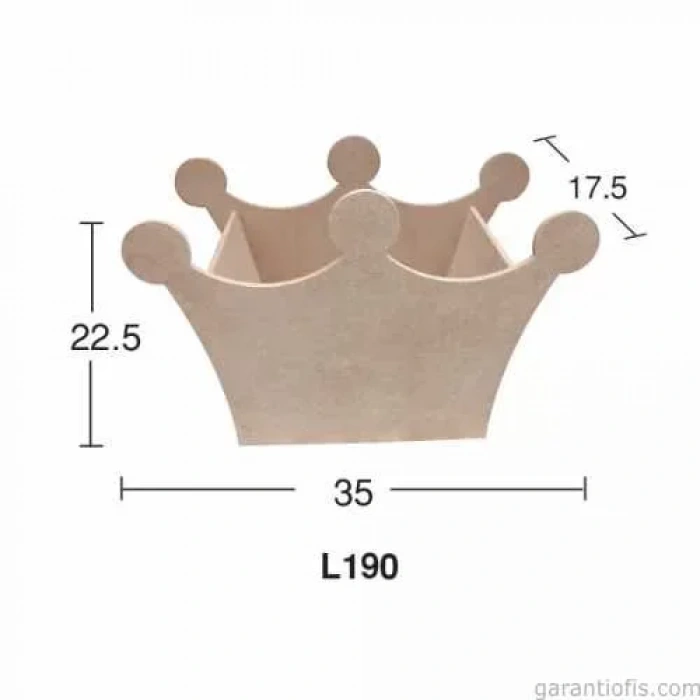 Hobi-art L 190 Kral Tacı Şeklinde Ham Ahşap Dekoratif Obje