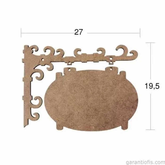 Hobi-art L 234 Ham Ahşap Tabela Tasarımlı Obje