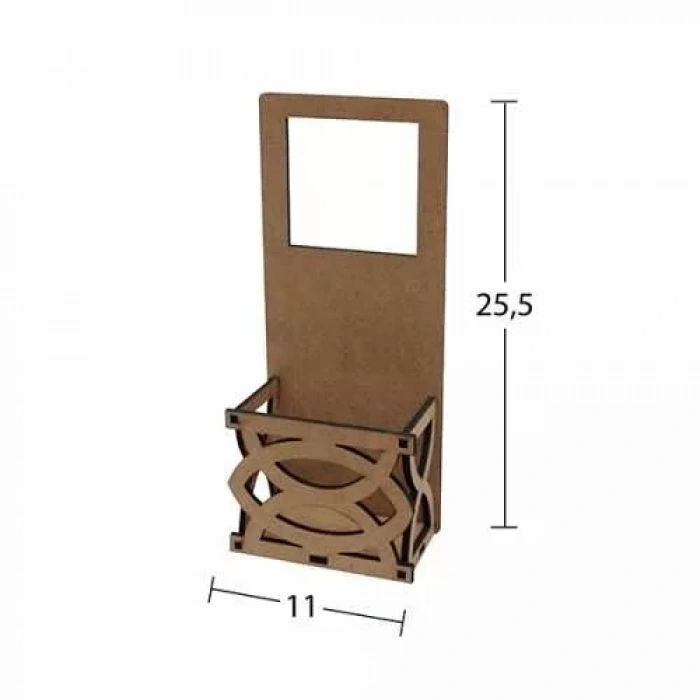 Hobi-art L 308 Demonte Ham Ahşap Telefon Şarj Kutusu Ve Prizlik