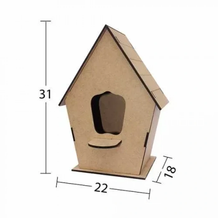 Hobi-art L 316 Kuş Yuvası Şeklinde Boyanabilir Demonte Ham Ahşap Obje