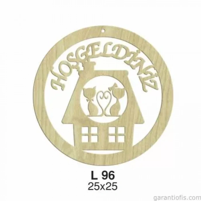 Hobi-art L 96 Lazer Kesim Hoşgeldiniz Yazılı Kapı Süsü