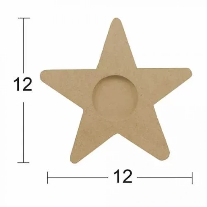 Hobi-art M 07 Boyanabilir Dekoratif Ham Ahşap Mumluk