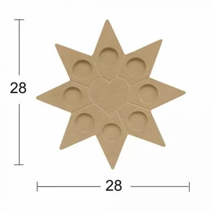 Hobi-Art M 11 Boyanabilir Dekoratif Ham Ahşap Mumluk