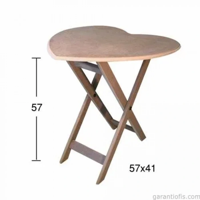 Hobi-Art SP 538 Ham Ahşap Dekoratif Kalp Şeklinde Sehpa