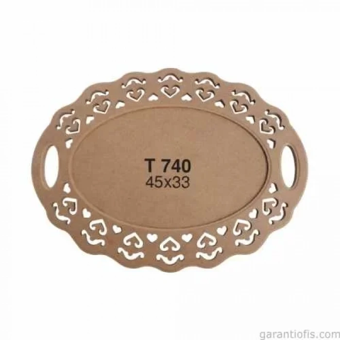Hobi-Art T 740 Ahşap Kenar İşlemeli Tepsi