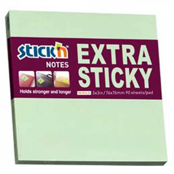 Hopax Stıckn Yapışkanlı Not Kağıdı Extra 90 YP 76x76 Pastel Yeşil HE21662
