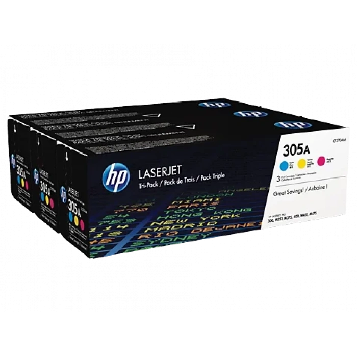 Hp Cf370am (305a) Camgobegı/macenta/sarı 3 Lu Paket Toner 2.600 Sayfa