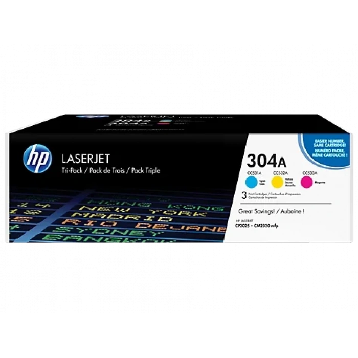 Hp Cf372am (304a) Camgobegı/macenta/sarı 3 Lu Paket Toner 2.800 Sayfa