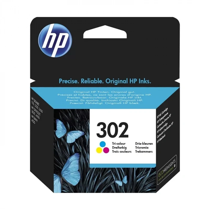 HP F6U65AE 302 3 RENK MÜREKKEP KARTUŞ 165 SAYFA (1110 2130 3630)