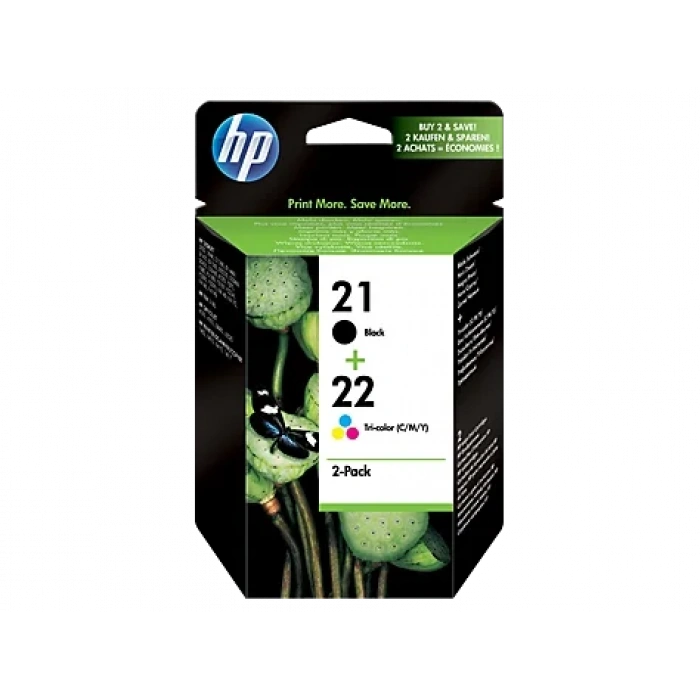 Hp Sd367ae (21/22) Sıyah/uc Renklı 2 Lı Paket Murekkep Kartusları 190/165 Sayfa