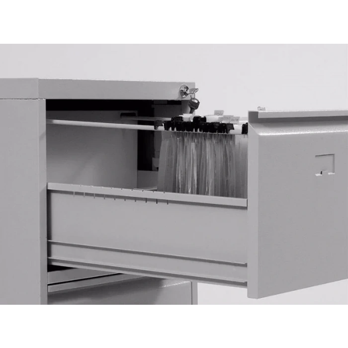 İki Çekmeceli Metal Kartoteks Askılı Dosya Dolabı Gri Renk