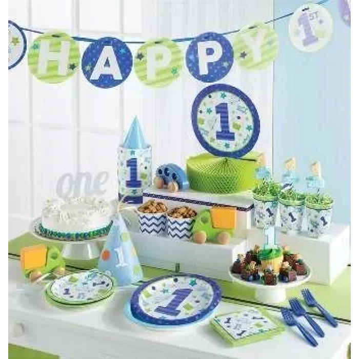 İlk Yaş Partim Mavi 1 Yaş SÜPER Parti Seti 24 KİŞİLİK