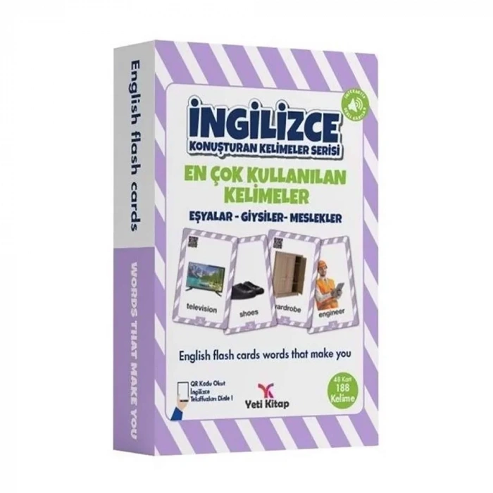İngilizce Kelime Kartları Eşyalar Giysiler Meslekler