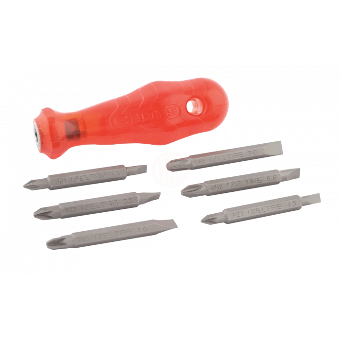 İzeltaş Tornavida Seti Değişken Bits Uçlu 7 Parça