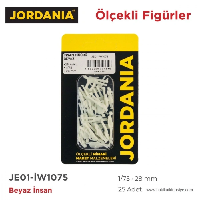 Jordania Maket Beyaz İnsan Figürü 1/75 28mm 25li