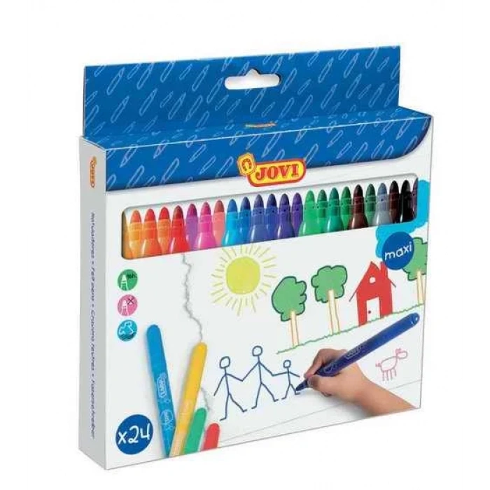 Jovi Maxi Keçeli Kalem Yıkanabilir Jumbo 24 Renk 1724