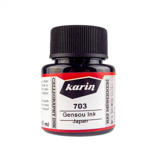 Karin Hat Mürekkebi Japon Kaligrafi Gensou 45ml 703 Siyah
