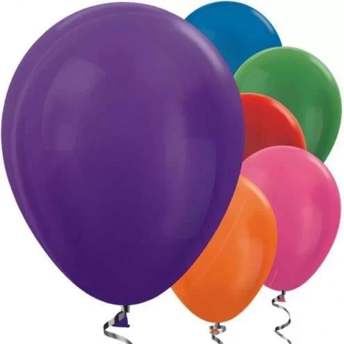 Karışık Renkli Metalik 12 Li Latex Balon