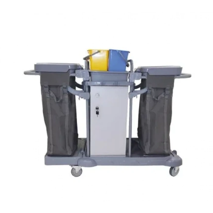 Kat Temizlik Arabası Dolaplı Çift Brandalı (1 Adet)