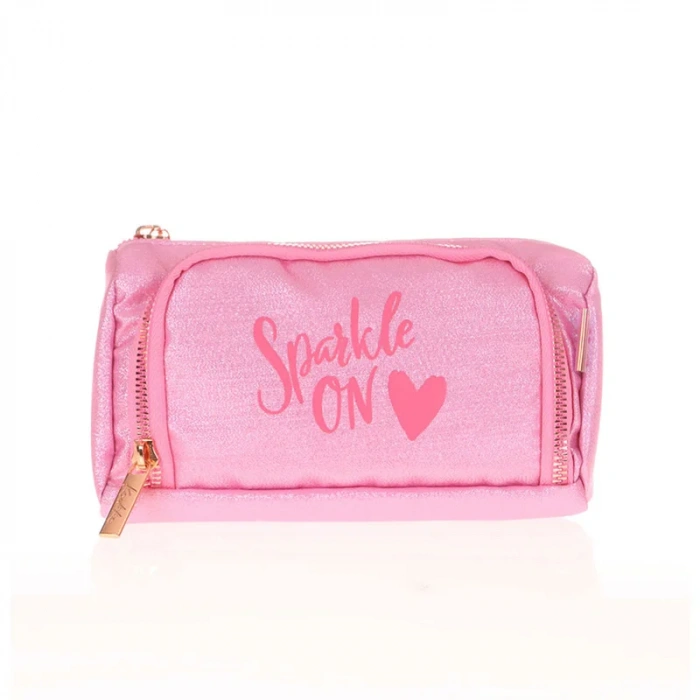 Kaukko K2525 Sparkle Plump Kalem Çantası Pembe